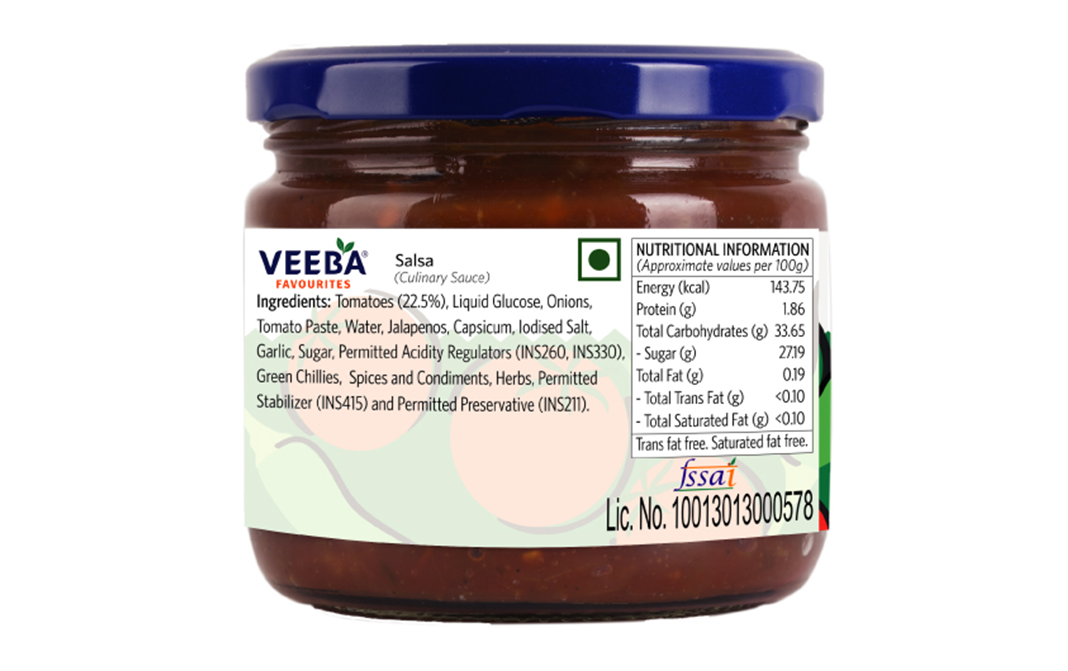 Veeba Salsa    Glass Jar  360 grams